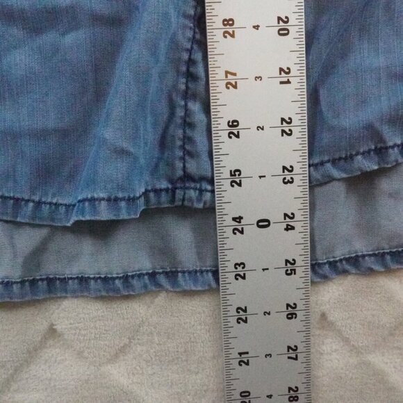 HOLDING HORSES Chambray Button up Top Womens XXS Blue Western Rodeo Cowgirl - Picture 7 of 11
